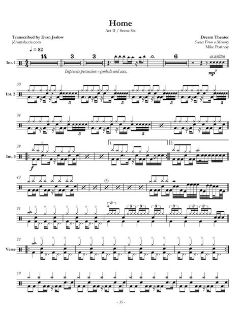 Scene Six Home Dream Theater Drum Sheet Music Jaslow Drum Sheets Drumsetsheetmusic