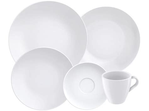 Aparelho De Jantar E Ch Pe As Tramontina De Porcelana Branco