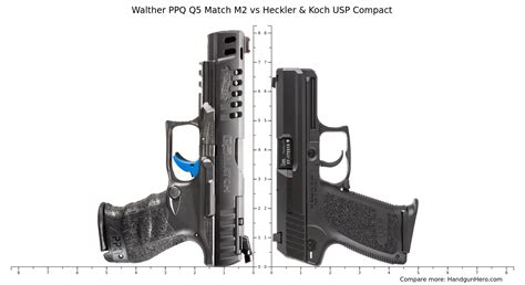 Walther PPQ Q5 Match M2 Vs Heckler Koch USP Compact Size Comparison