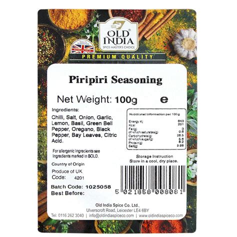 Piri Piri Seasoning G Seasoning Catering Quality Gmo Free Natural