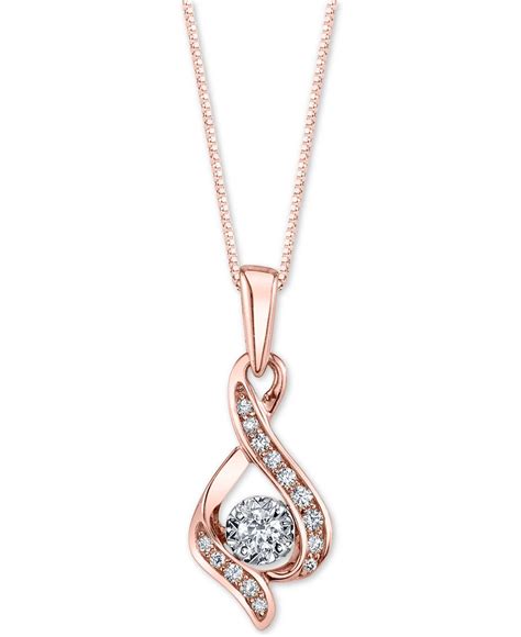 Macys Diamond Teardrop 18 Pendant Necklace In 14k White Gold Yellow