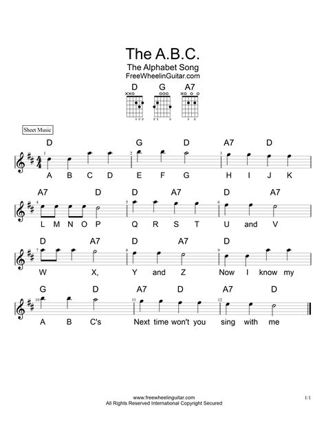 The A.B.C. - Sheet Music - FreewheelinGuitar.com