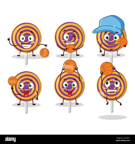 Talented Spiral Sweet Candy Cartoon Character As A Basketball Athlete