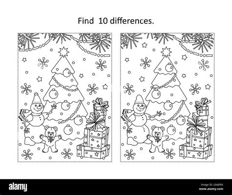 Winter Holidays New Year Or Christmas Find The Ten Differences Picture