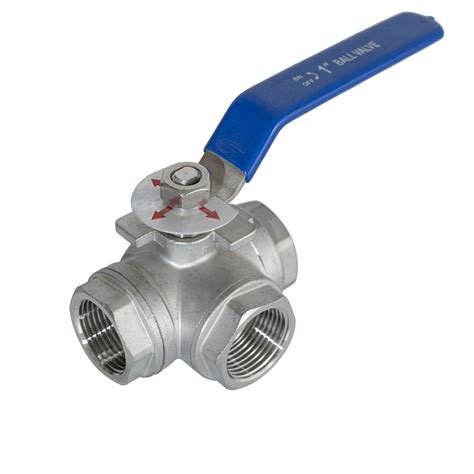 T Port Cast Stainless Steel 3 Way Ball Valve With Mounting Pad And Lock