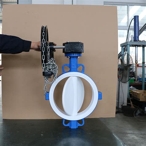 Full Ptfe Lined Wafer Butterfly Valve Two Pieces Body Ductile Iron Bodyptfe Disc And Seathigh