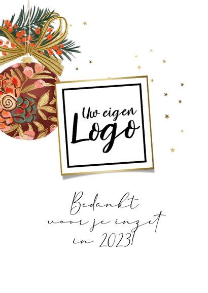 Kerstkaart Zakelijk Illustratie Kerstbal Kaartje2go