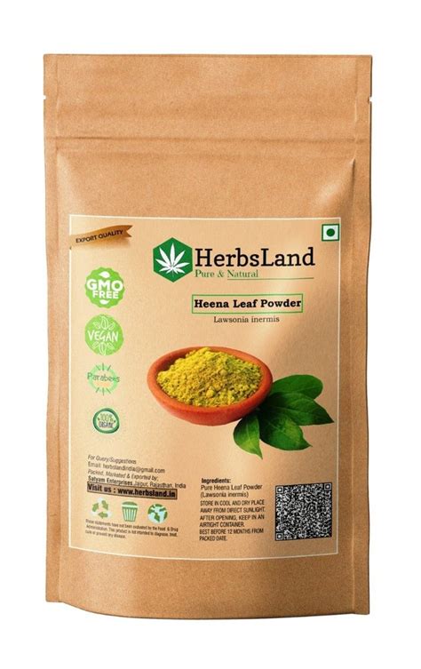 Herbsland Henna Leaf Powder Packaging Size 200 G At Rs 220pack In Jaipur