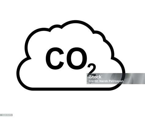 Co2 Emissions Linear Icon Carbon Dioxide Pollution Ecology And Environment Symbol Isolated On