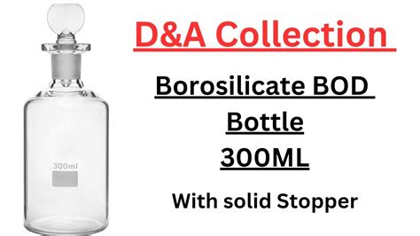 Bod Bottle Ml Borosilicate Glass D A Collection Youtube