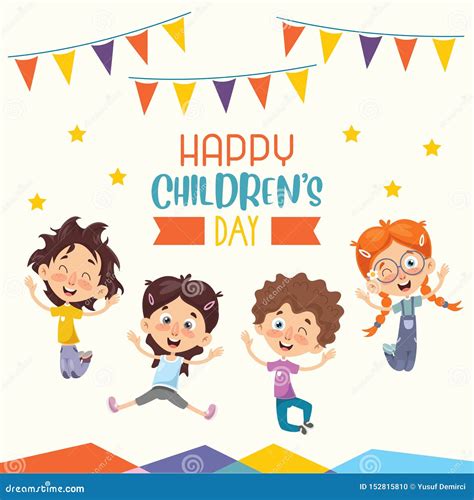 Vector Illustration Of Happy Children`s Day Stock Vector Illustration