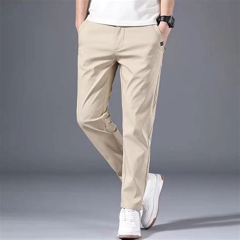 Pantalones Ajustados De Moda Para Hombre Pantalones Chinos El Sticos De