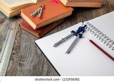 Technical Drawing Compass Pencil Steel Rule Stock Photo 1152958382 ...