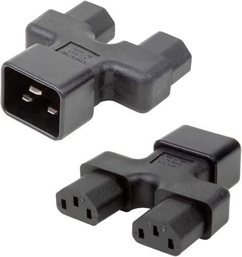 Toptekits IEC 320 C20 To Dual C13 Adapter IEC 320 C20 Male To 2 X C13