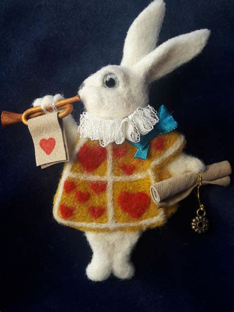 Brooch White Rabbit Alice In Wonderland Needle Felted Etsy Australia