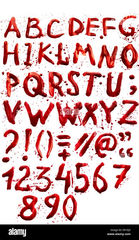 Bloody Letters Dripping Blood Alphabet