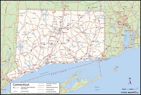 Connecticut County Wall Map | Maps.com.com