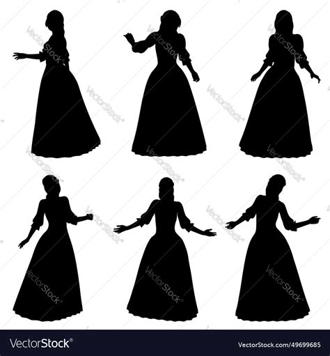 Woman In Ball Gown Silhouette Royalty Free Vector Image