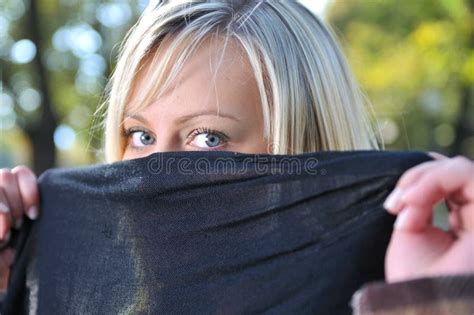 Young Woman Hiding Her Face Stock Image Image Of Looking Casual 6836501