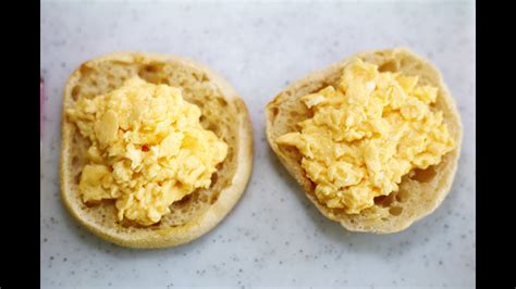 Scrambled Eggs On English Muffin Recipe Breakfast Recipe Youtube