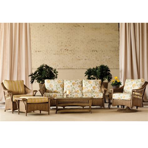 Lloyd Flanders Nantucket Wicker Sofa And Swivel Glider Set Lf