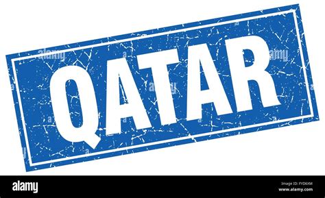 Qatar Blue Square Grunge Vintage Isolated Stamp Stock Vector Image