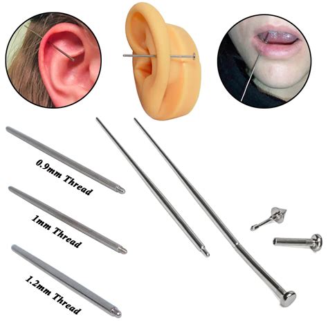 316l Surgical Stainless Steel Insertion Pin Taper Threaded Taper Labret