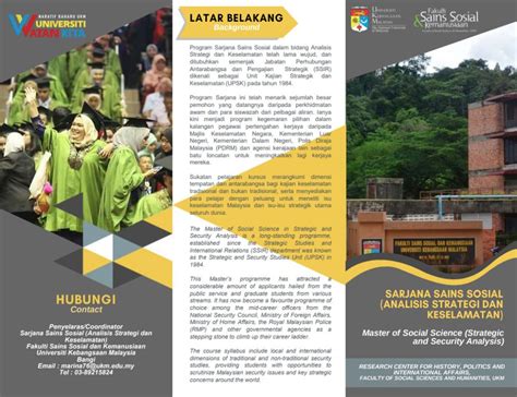 Sarjana Sains Sosial Analisis Strategi Dan Keselamatan Pusat Kajian