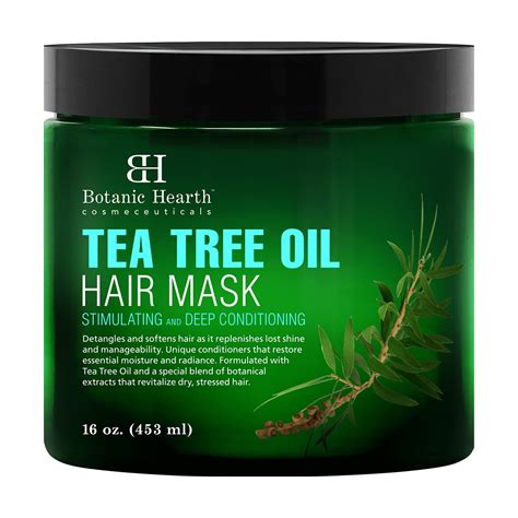 Tea Tree Oil Hair Mask For Deep Conditioning 16 Oz Botanic Hearth