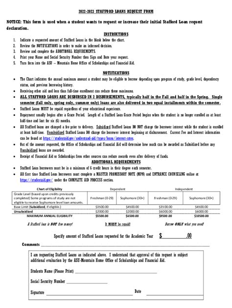 Fillable Online Static Visionamp Stafford Loans Request Form