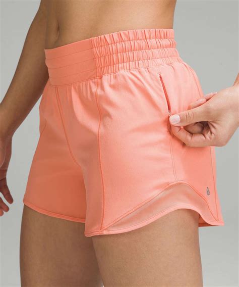 Lululemon Hotty Hot High Rise Lined Short 4 Sunny Coral Lulu Fanatics