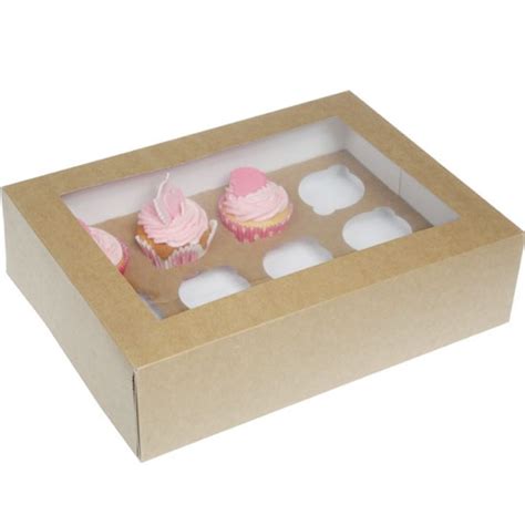 Cupcake Box F R Cupcakes Kraftpapier Braun St Ck Kaufen