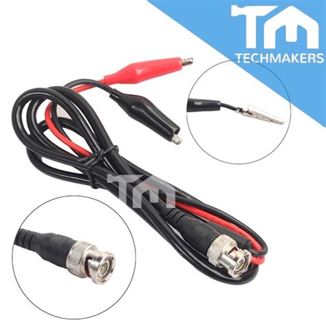 Bnc Male Plug To Dual Alligator Clip Oscilloscope Test Probe Lead Cable