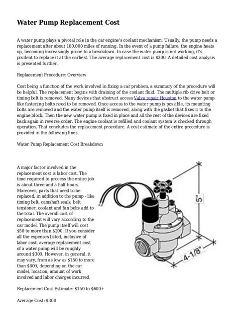 Water Pump Replacement Cost