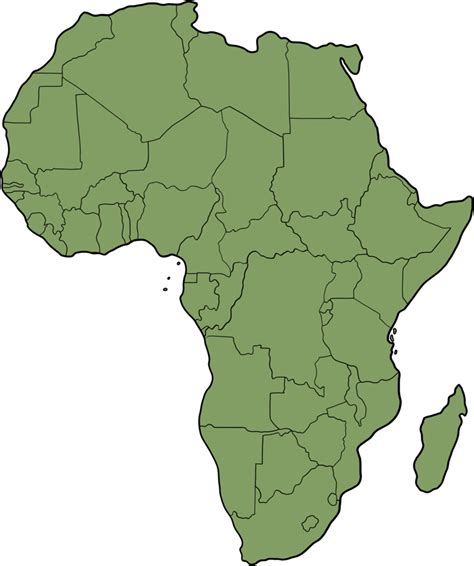 Doodle dessin à main levée de la carte des pays africains 17745396 PNG