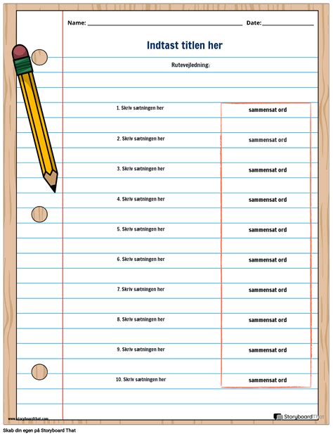 Udfyld De Tomme Sammensatte Ord Storyboard Af Da Examples