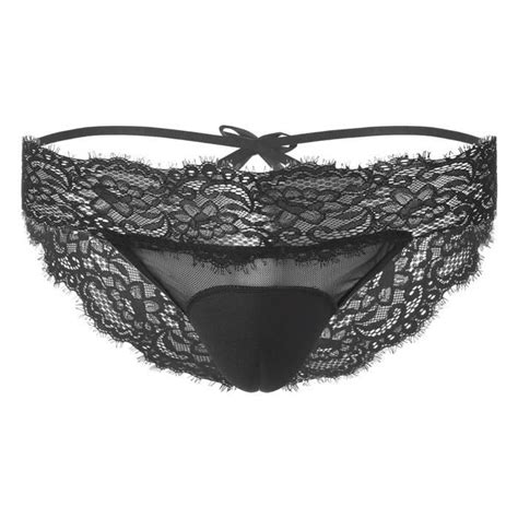 DPois Slip Taille Basse Homme Sexy Jockstraps Dentelle Erotique Lingerie De Nuit T Back Sissy