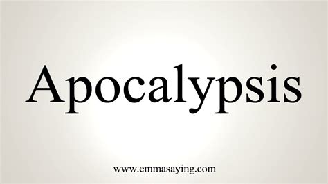 How To Pronounce Apocalypsis - YouTube