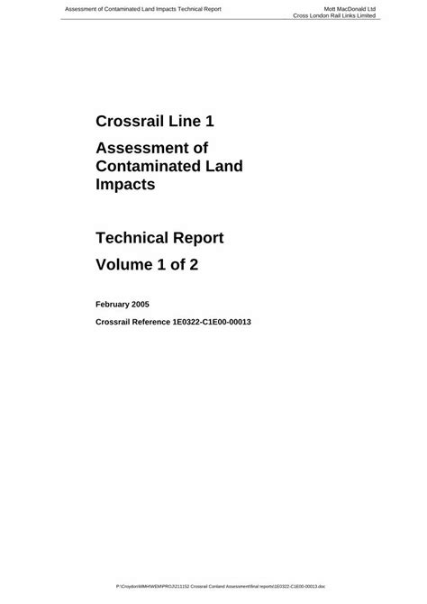 PDF Crossrail Line 1 Assessment Of Contaminated Land Impacts