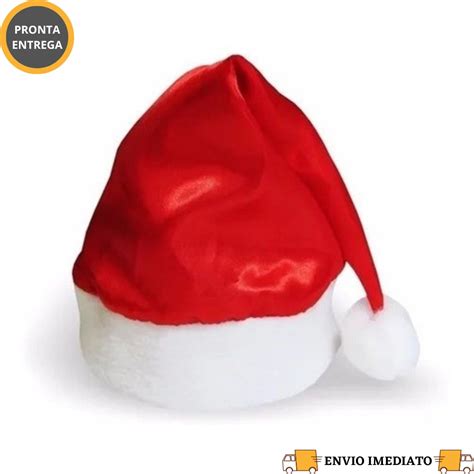 Gorro Touca De Papai Noel Linha Luxo Cetim Shopee Brasil