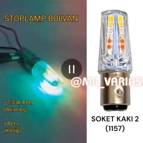 Lampu Stop Rem Bolvan Nyala Warna Running Flash Dc V Universal Bisa