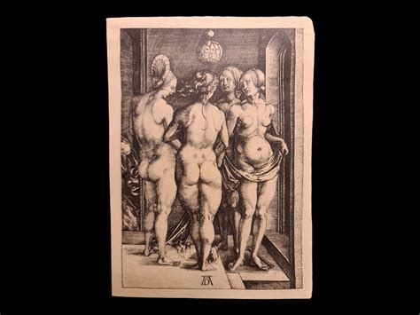 The Four Naked Ladies Print From Original Albrecht Dürer Etching