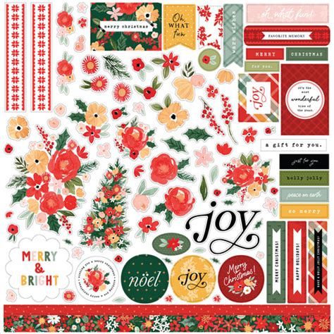 Joyful Christmas Flora Element Sticker Echo Park Paper Co