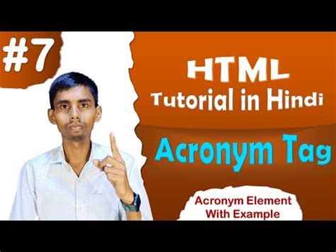 How To Use An Acronym Tag In HTML Acronym Tag Tutorial In Html YouTube