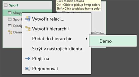 hierarchie v tabulkách Power Pivot Školení konzultace