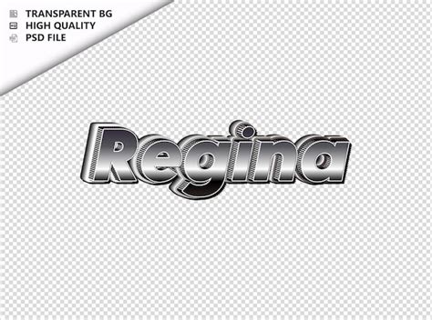 Regina tipografía texto plateado negro psd transparente Archivo PSD