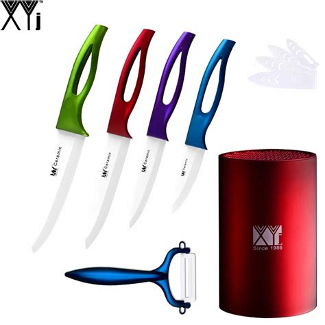 XYJ Brand Red Color Multifunctional 1 Pcs Ceramic Knife Holder Peeler