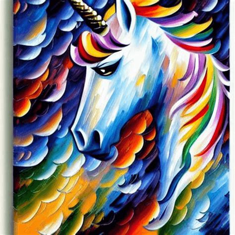 Unicorn In The Style Of Leonid Afremov Creative Fabrica