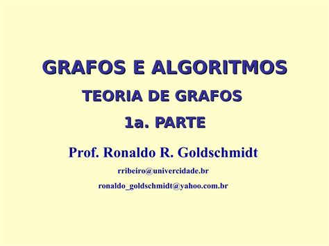 PDF GRAFOS E ALGORITMOS Apresentação João Araujo 06 grafos e