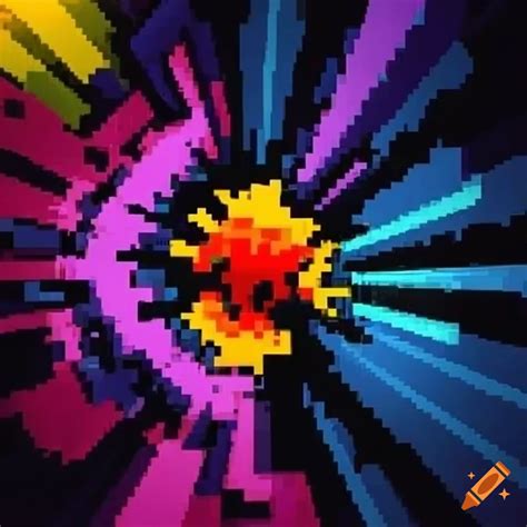 Multicolored Explosive Pixel Art